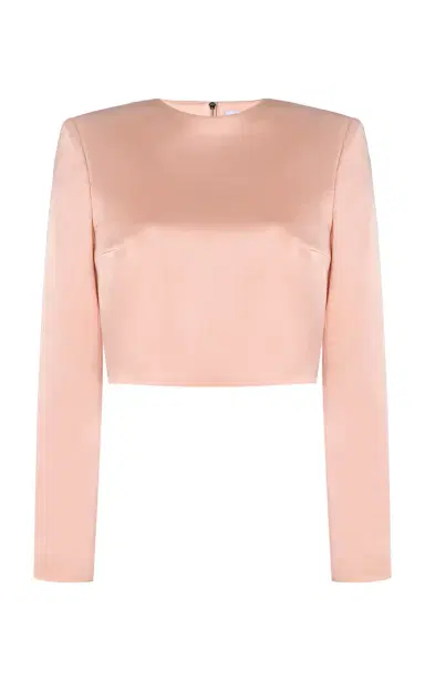 Adam Lippes Keira Silk Charmeuse Crop Top | Thumbnail 1 Adam Lippes Keira Silk Charmeuse Crop Top | Thumbnail 1