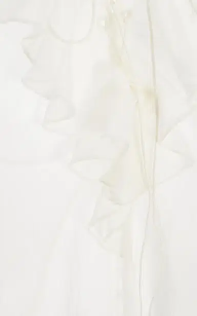 NILI LOTAN Gisella Ruffled Lace-Up Silk Top - Ivory | Thumbnail 5 NILI LOTAN Gisella Ruffled Lace-Up Silk Top - Ivory | Thumbnail 5