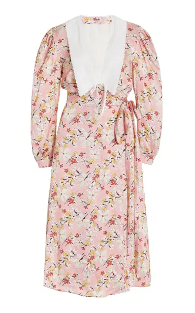 Miu Miu Printed Satin Sable Dress | Thumbnail 1 Miu Miu Printed Satin Sable Dress | Thumbnail 1