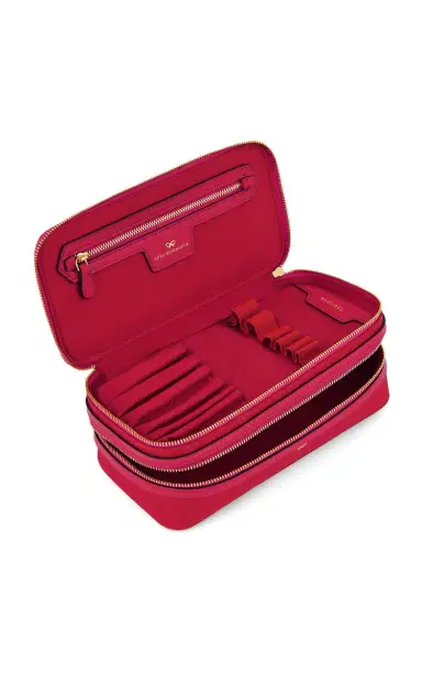 Anya Hindmarch Make Up In Magenta Ah Logo Nylon - Fuchsia | Thumbnail 2 Anya Hindmarch Make Up In Magenta Ah Logo Nylon - Fuchsia | Thumbnail 2