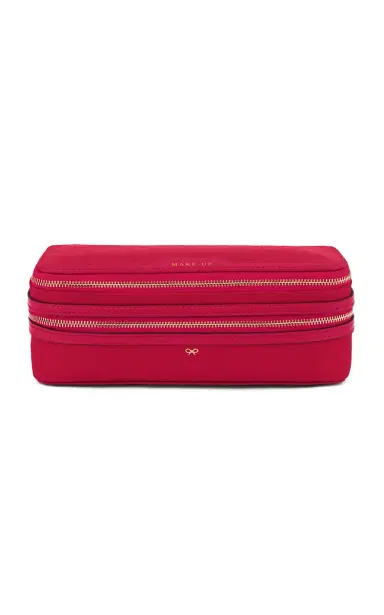Anya Hindmarch Make Up In Magenta Ah Logo Nylon - Fuchsia | Thumbnail 3 Anya Hindmarch Make Up In Magenta Ah Logo Nylon - Fuchsia | Thumbnail 3