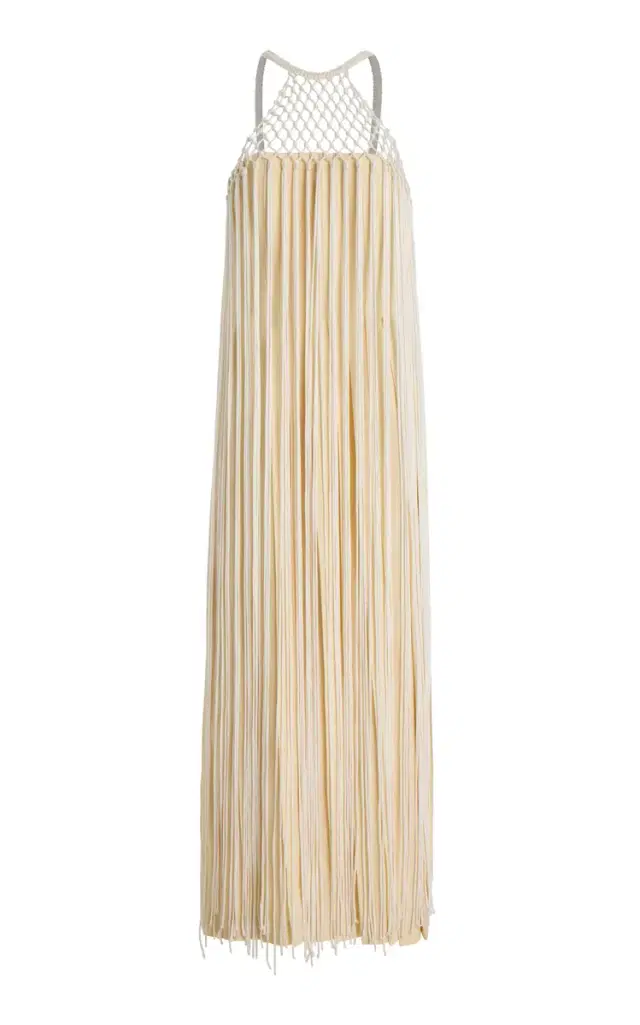 Tacia Fringed Silk Maxi Dress Tacia Fringed Silk Maxi Dress