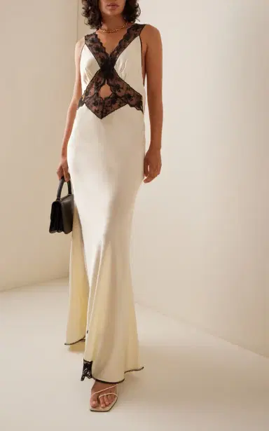 SIR. Willa Lace-Trimmed Cutout Silk Maxi Dress | Thumbnail 4 SIR. Willa Lace-Trimmed Cutout Silk Maxi Dress | Thumbnail 4