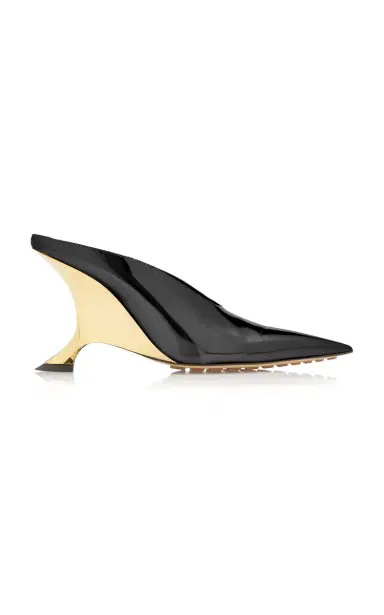 Bottega Veneta Patent Leather Wedge Mules | Thumbnail 1 Bottega Veneta Patent Leather Wedge Mules | Thumbnail 1