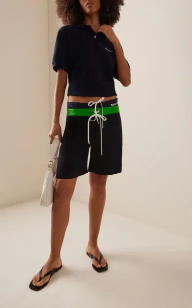Miu Miu Raso Silk-Blend Shorts | Thumbnail 2 Miu Miu Raso Silk-Blend Shorts | Thumbnail 2