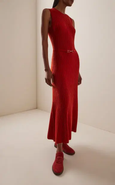 Gabriela Hearst Meier Belted Knit Cashmere-Silk Midi Dress | Thumbnail 2 Gabriela Hearst Meier Belted Knit Cashmere-Silk Midi Dress | Thumbnail 2