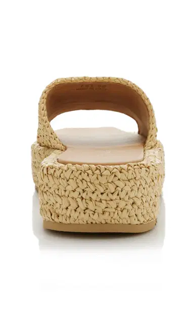 Prada Logo-Detailed Raffia Slide Sandal - Neutral | Thumbnail 5 Prada Logo-Detailed Raffia Slide Sandal - Neutral | Thumbnail 5