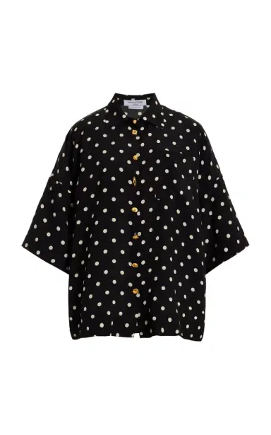 FRANÇOISE Exclusive Zaoua Polka-Dot Deadstock-Silk Shirt | Thumbnail 1 FRANÇOISE Exclusive Zaoua Polka-Dot Deadstock-Silk Shirt | Thumbnail 1