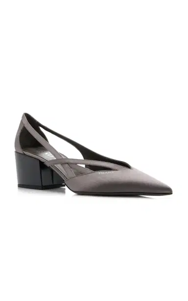 Prada Cutout Satin Pumps | Thumbnail 4 Prada Cutout Satin Pumps | Thumbnail 4