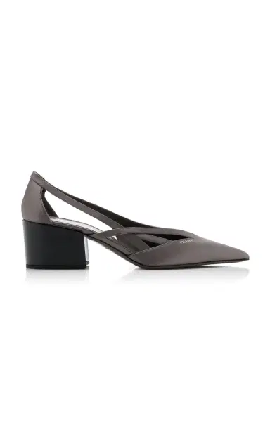 Prada Cutout Satin Pumps | Thumbnail 1 Prada Cutout Satin Pumps | Thumbnail 1