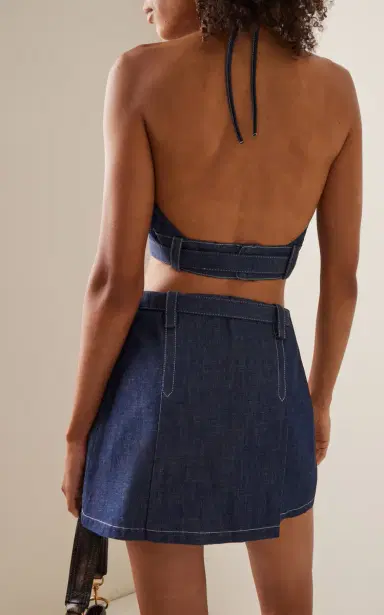 Miu Miu Raw Denim Bra Top | Thumbnail 4 Miu Miu Raw Denim Bra Top | Thumbnail 4