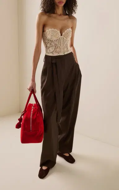 Magda Butrym Lace-Trimmed Wool Straight-Leg Pants | Thumbnail 2 Magda Butrym Lace-Trimmed Wool Straight-Leg Pants | Thumbnail 2