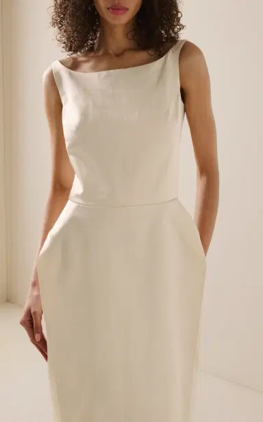 Magda Butrym Linen-Blend Midi Dress | Thumbnail 3 Magda Butrym Linen-Blend Midi Dress | Thumbnail 3