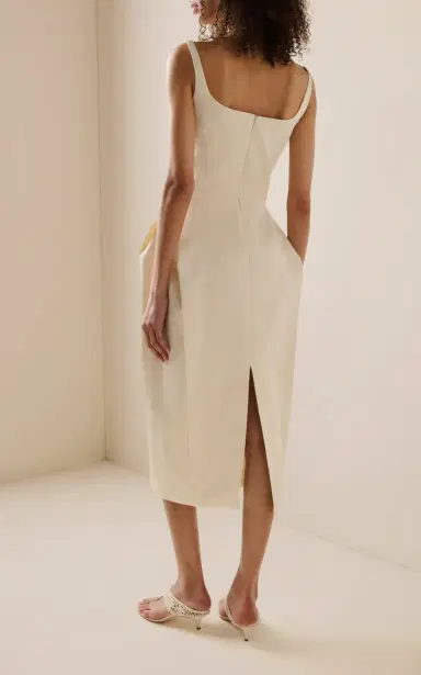 Magda Butrym Linen-Blend Midi Dress | Thumbnail 4 Magda Butrym Linen-Blend Midi Dress | Thumbnail 4