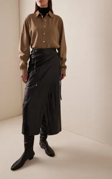 The Row Bert Leather Wrap Skirt | Thumbnail 2 The Row Bert Leather Wrap Skirt | Thumbnail 2