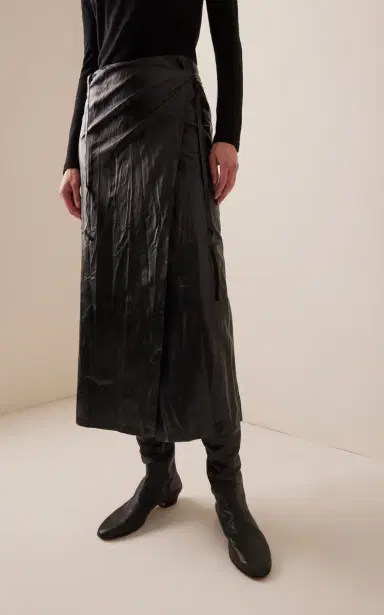 The Row Bert Leather Wrap Skirt | Thumbnail 3 The Row Bert Leather Wrap Skirt | Thumbnail 3