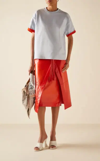 Bottega Veneta Degrade-Leather Midi Wrap Skirt | Thumbnail 2 Bottega Veneta Degrade-Leather Midi Wrap Skirt | Thumbnail 2