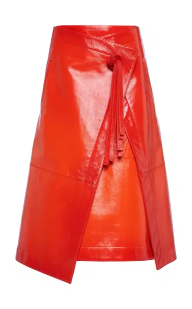 Bottega Veneta Degrade-Leather Midi Wrap Skirt | Thumbnail 1 Bottega Veneta Degrade-Leather Midi Wrap Skirt | Thumbnail 1