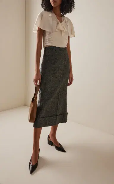 Prada Marocain Silk Top | Thumbnail 2 Prada Marocain Silk Top | Thumbnail 2
