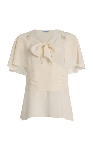 Prada Marocain Silk Top | Thumbnail 1 Prada Marocain Silk Top | Thumbnail 1