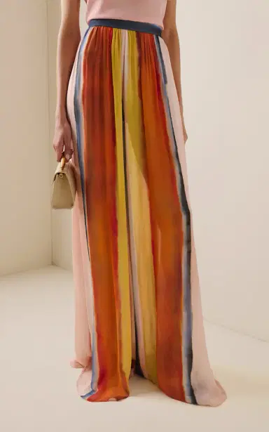 Elie Saab Printed Chiffon Wide-Leg Pants | Thumbnail 3 Elie Saab Printed Chiffon Wide-Leg Pants | Thumbnail 3