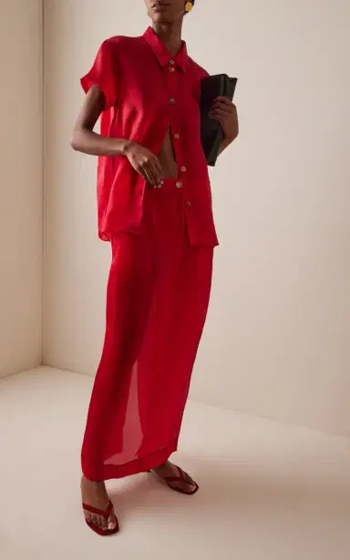 Khaite Lucian Pleated Silk-Organza Maxi Skirt | Thumbnail 2 Khaite Lucian Pleated Silk-Organza Maxi Skirt | Thumbnail 2