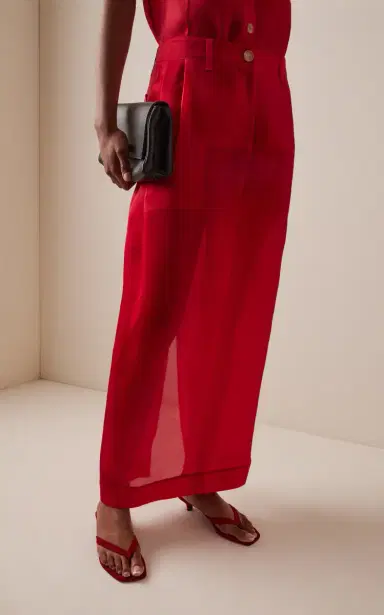 Khaite Lucian Pleated Silk-Organza Maxi Skirt | Thumbnail 3 Khaite Lucian Pleated Silk-Organza Maxi Skirt | Thumbnail 3