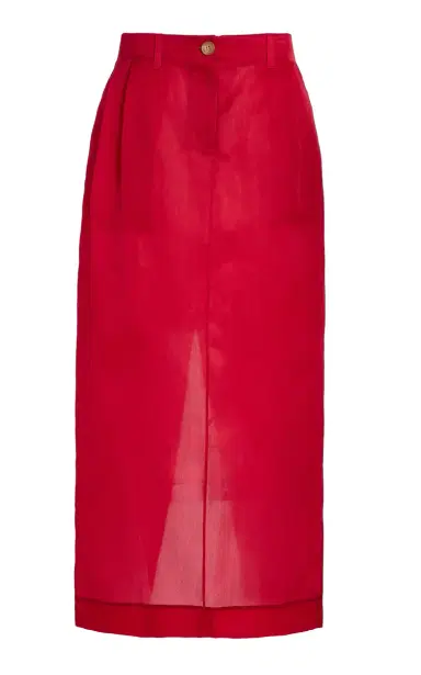Khaite Lucian Pleated Silk-Organza Maxi Skirt | Thumbnail 1 Khaite Lucian Pleated Silk-Organza Maxi Skirt | Thumbnail 1