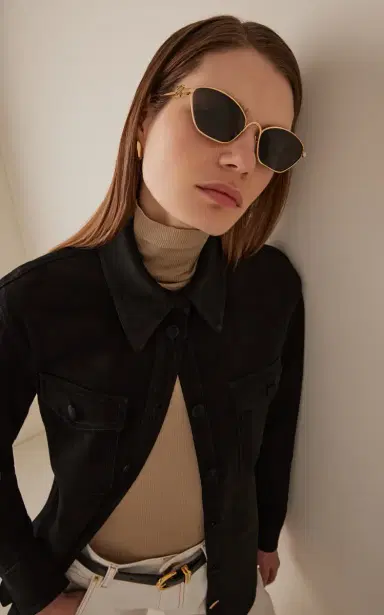 Loewe Hexagonal-Frame Metal Sunglasses | Thumbnail 2 Loewe Hexagonal-Frame Metal Sunglasses | Thumbnail 2