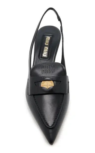 Miu Miu Slingback Leather Penny Loafers | Thumbnail 3 Miu Miu Slingback Leather Penny Loafers | Thumbnail 3