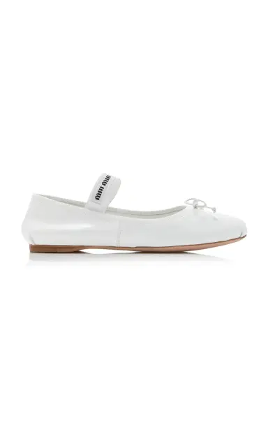 Miu Miu Leather Ballet Flats | Thumbnail 1 Miu Miu Leather Ballet Flats | Thumbnail 1