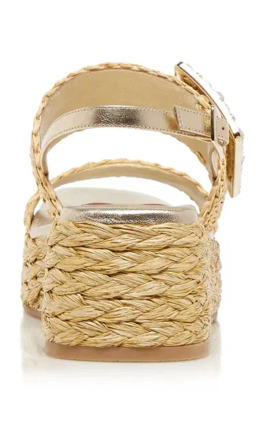 Roger Vivier Crystal-Buckle Raffia Platform Sandals | Thumbnail 4 Roger Vivier Crystal-Buckle Raffia Platform Sandals | Thumbnail 4