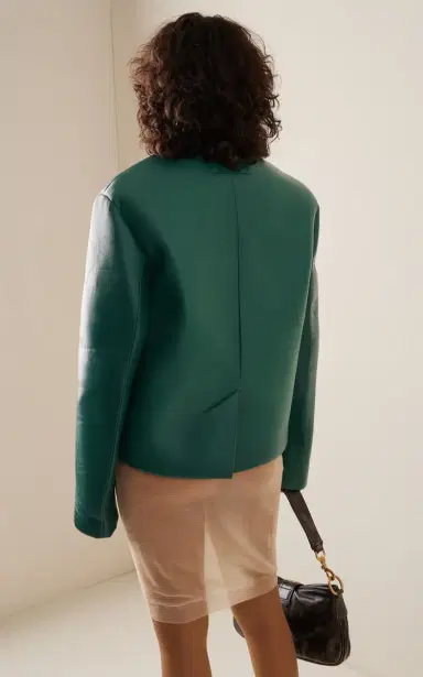 Miu Miu Leather Blazer Jacket | Thumbnail 5 Miu Miu Leather Blazer Jacket | Thumbnail 5