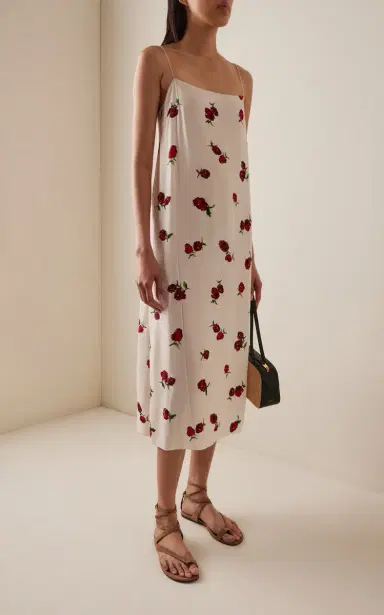 Khaite Sicily Printed Silk Midi Dress | Thumbnail 14 Khaite Sicily Printed Silk Midi Dress | Thumbnail 14
