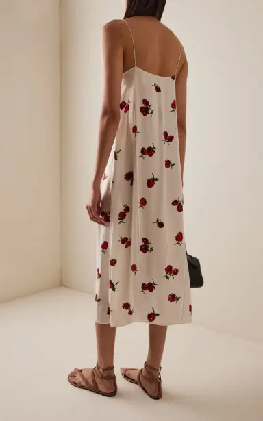 Khaite Sicily Printed Silk Midi Dress | Thumbnail 4 Khaite Sicily Printed Silk Midi Dress | Thumbnail 4