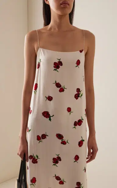 Khaite Sicily Printed Silk Midi Dress | Thumbnail 7 Khaite Sicily Printed Silk Midi Dress | Thumbnail 7