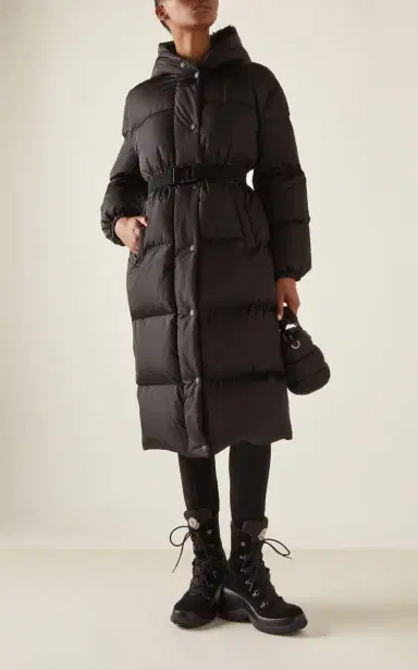 Moncler Bruneaux Shearling-Trimmed Nylon Down Coat | Thumbnail 2 Moncler Bruneaux Shearling-Trimmed Nylon Down Coat | Thumbnail 2