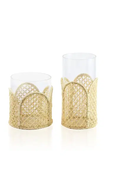 Moda Domus Set-Of-Four Wicker-Lined Tall Glasses - Neutral | Thumbnail 2 Moda Domus Set-Of-Four Wicker-Lined Tall Glasses - Neutral | Thumbnail 2