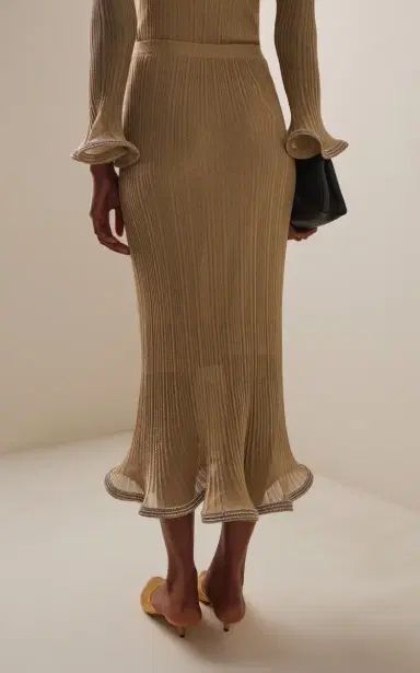 Simkhai Brighton Metallic Plisse Midi Skirt | Thumbnail 4 Simkhai Brighton Metallic Plisse Midi Skirt | Thumbnail 4