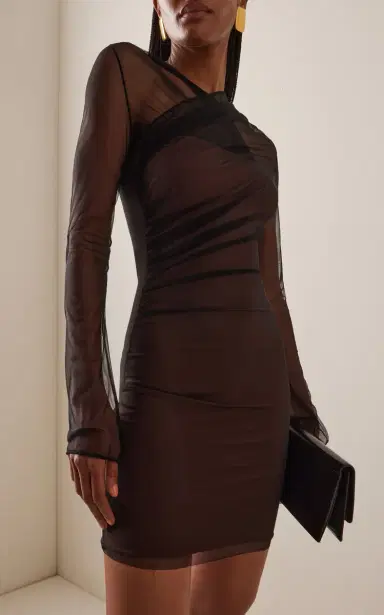Nensi Dojaka Draped Tulle Mini Dress | Thumbnail 2 Nensi Dojaka Draped Tulle Mini Dress | Thumbnail 2