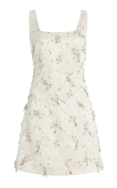 SIMKHAI Viva Embellished Floral-Embroidered Satin Mini Dress | Thumbnail 7 SIMKHAI Viva Embellished Floral-Embroidered Satin Mini Dress | Thumbnail 7