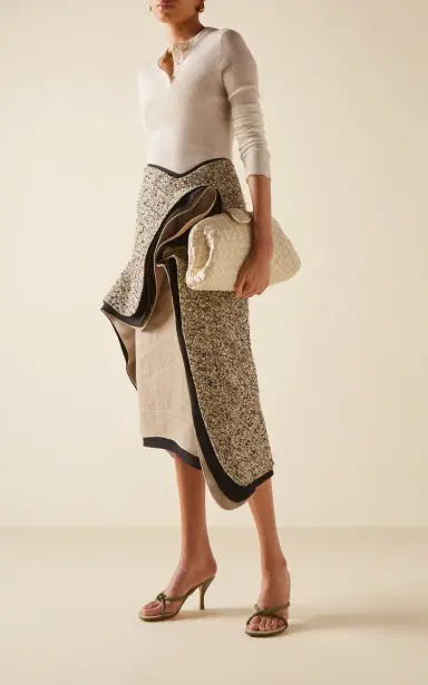 Bottega Veneta Layered Cotton-Blend Midi Skirt | Thumbnail 2 Bottega Veneta Layered Cotton-Blend Midi Skirt | Thumbnail 2