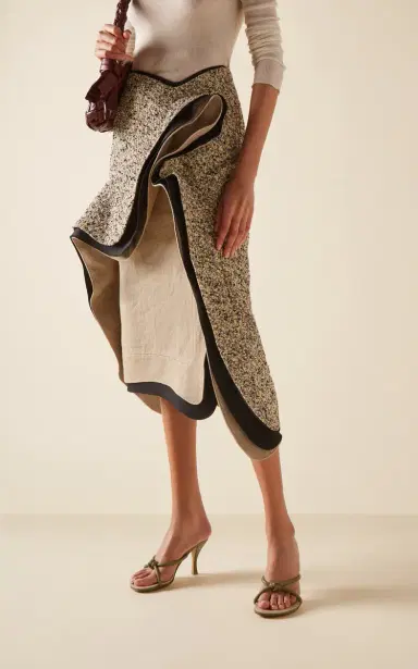 Bottega Veneta Layered Cotton-Blend Midi Skirt | Thumbnail 3 Bottega Veneta Layered Cotton-Blend Midi Skirt | Thumbnail 3
