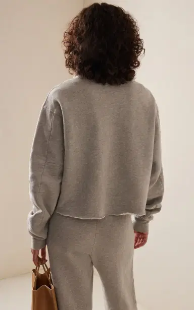 Les Tien Haley Cropped Half-Zip Cotton Sweatshirt | Thumbnail 4 Les Tien Haley Cropped Half-Zip Cotton Sweatshirt | Thumbnail 4