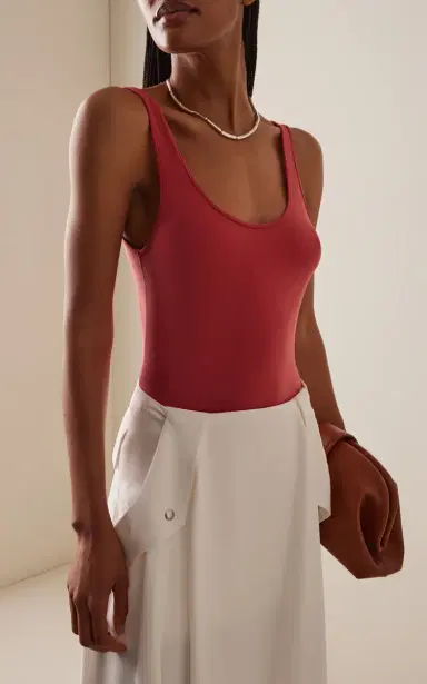 Another Tomorrow Slim Cotton-Blend Tank Top | Thumbnail 2 Another Tomorrow Slim Cotton-Blend Tank Top | Thumbnail 2