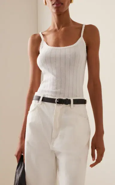 Leset Pointelle-Knit Cotton Tank Top | Thumbnail 3 Leset Pointelle-Knit Cotton Tank Top | Thumbnail 3