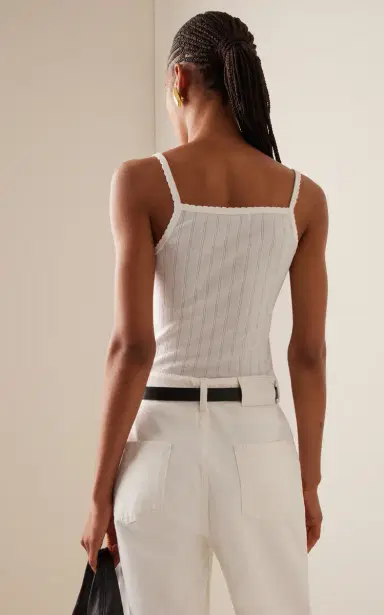 Leset Pointelle-Knit Cotton Tank Top | Thumbnail 4 Leset Pointelle-Knit Cotton Tank Top | Thumbnail 4