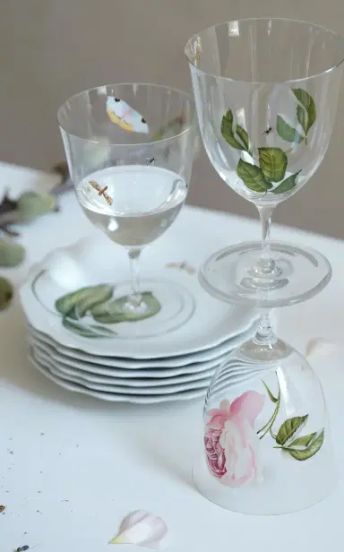 Giambattista Valli Home Painted Water Glass - Multi | Thumbnail 3 Giambattista Valli Home Painted Water Glass - Multi | Thumbnail 3