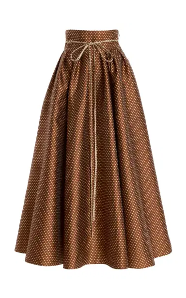 Rosie Assoulin Tie-Belted Satin Midi Skirt | Thumbnail 1 Rosie Assoulin Tie-Belted Satin Midi Skirt | Thumbnail 1