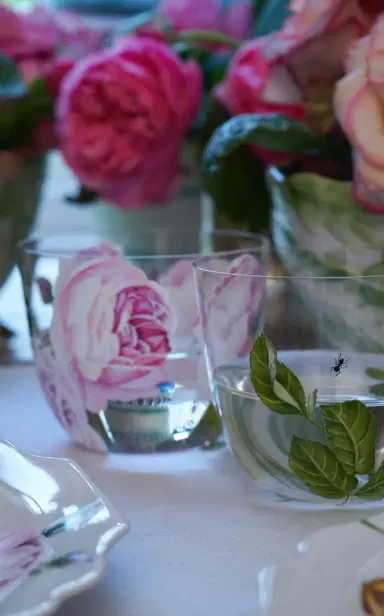 Giambattista Valli Home Painted Glass Water Tumbler - Multi | Thumbnail 2 Giambattista Valli Home Painted Glass Water Tumbler - Multi | Thumbnail 2